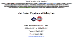 Desktop Screenshot of joebakerequipsales.com